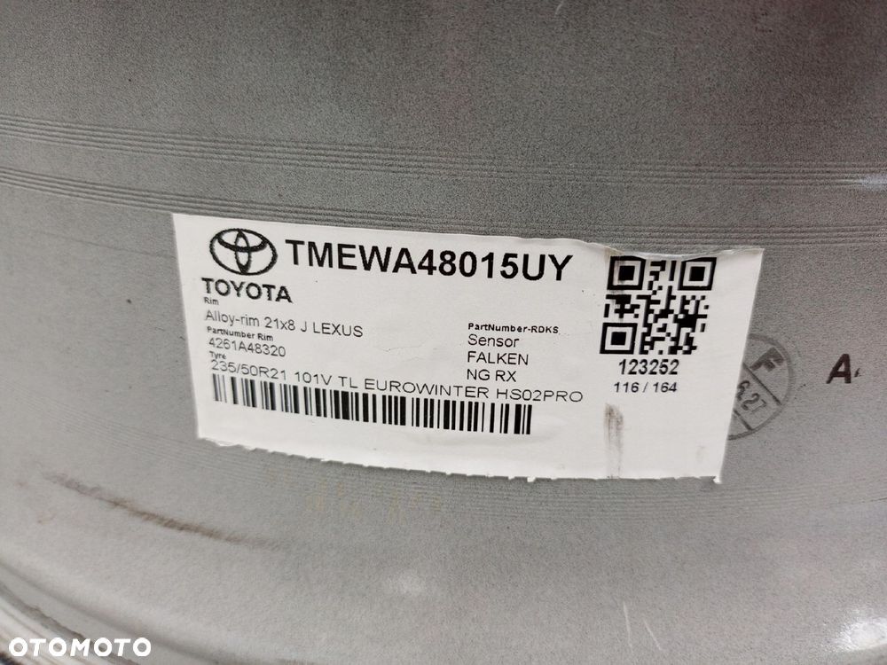 LEXUS RX450H RX500 FELGA ALUMINIOWA 8.0" X 21" 5X114.3 ET 40 4261A48320 ÷ - 15