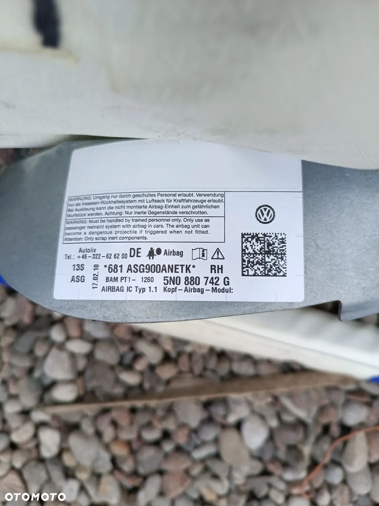KURTYNA POWIETRZNA LEWA PRAWA KOMPLET  VW TIGUAN I 1 5N0880742G - 2