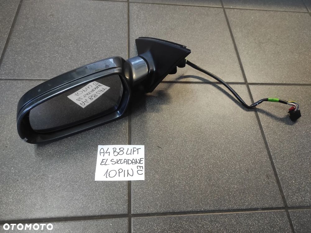 LUSTERKO LEWE BOCZNE KIEROWCY AUDI A4 B8 LIFT 10 PIN SKŁADANE EUROPA LX7R 6Y6Y DAYTONA GREY SZARE WYSYŁKA !!! - 2
