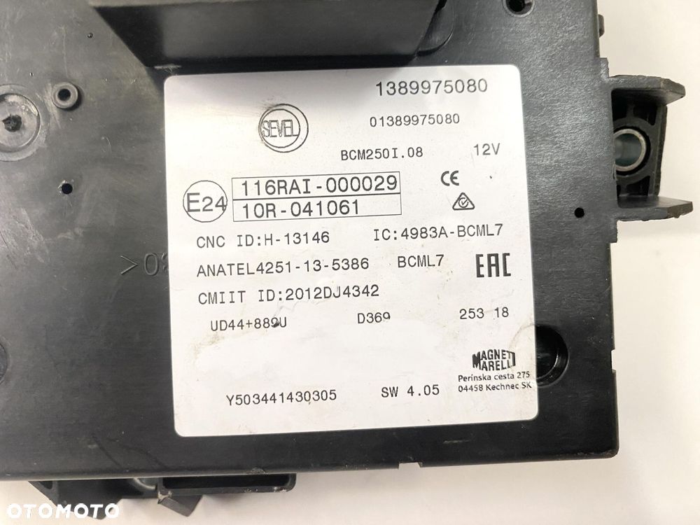 DUCATO 2.3 17- EURO 6 MODUŁ BODY BSI BCM 1389975080 - 3