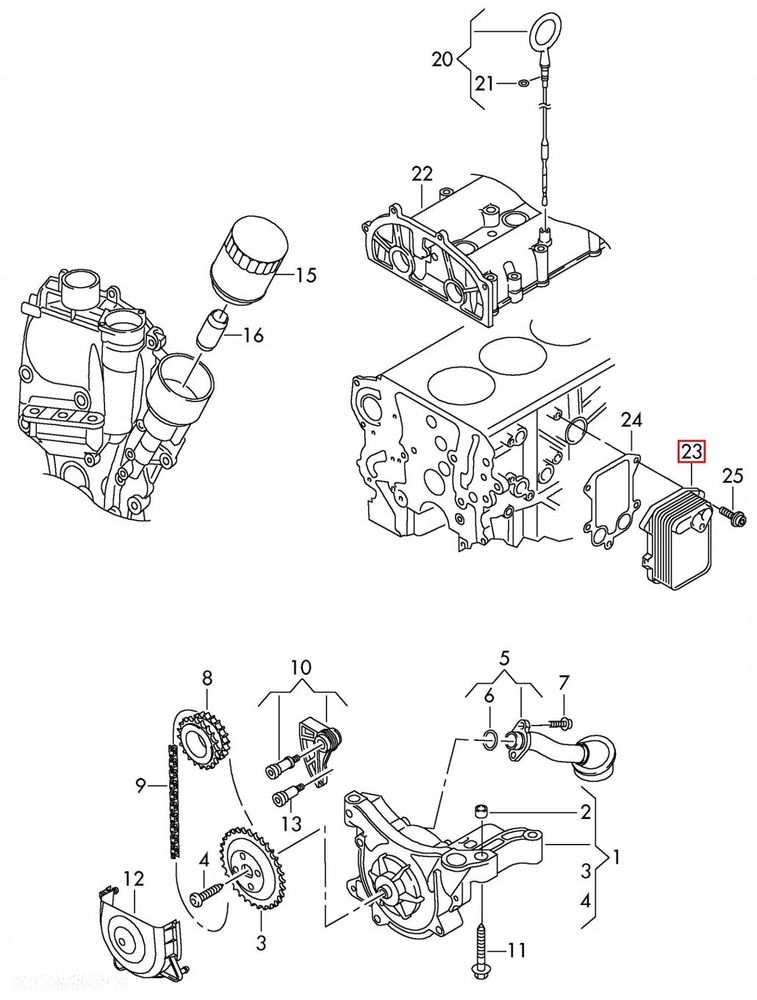 CHŁODNICZKA CHŁODNICA OLEJU VW TOURAN 1T3 LIFT 1.4 TSI 03C117021M - 7