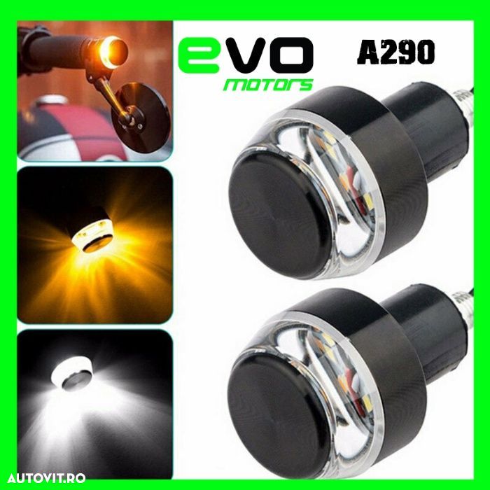 Capete Ghidon Moto Cu Semnalizare si Pozitie Cafe Racer Custom A290 - 2