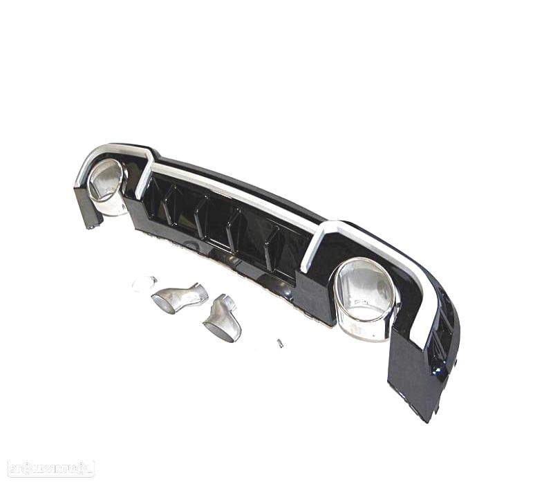 DIFUSOR AUDI A3 SEDAN S LINE 17-20 LOOK RS3 PRETO BRILHANTE + PONTEIRAS DE ESCAPE - 2