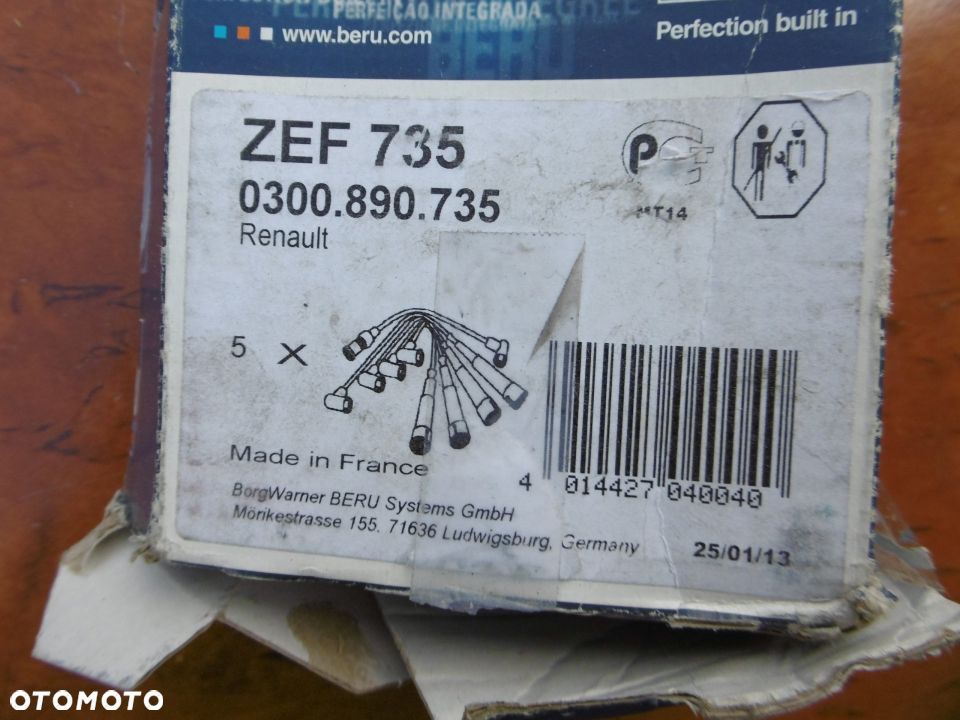 PRZEWODY ZAPŁONOWE RENAULT VOLVO 1.2 1.4 ZEF 735 - 2