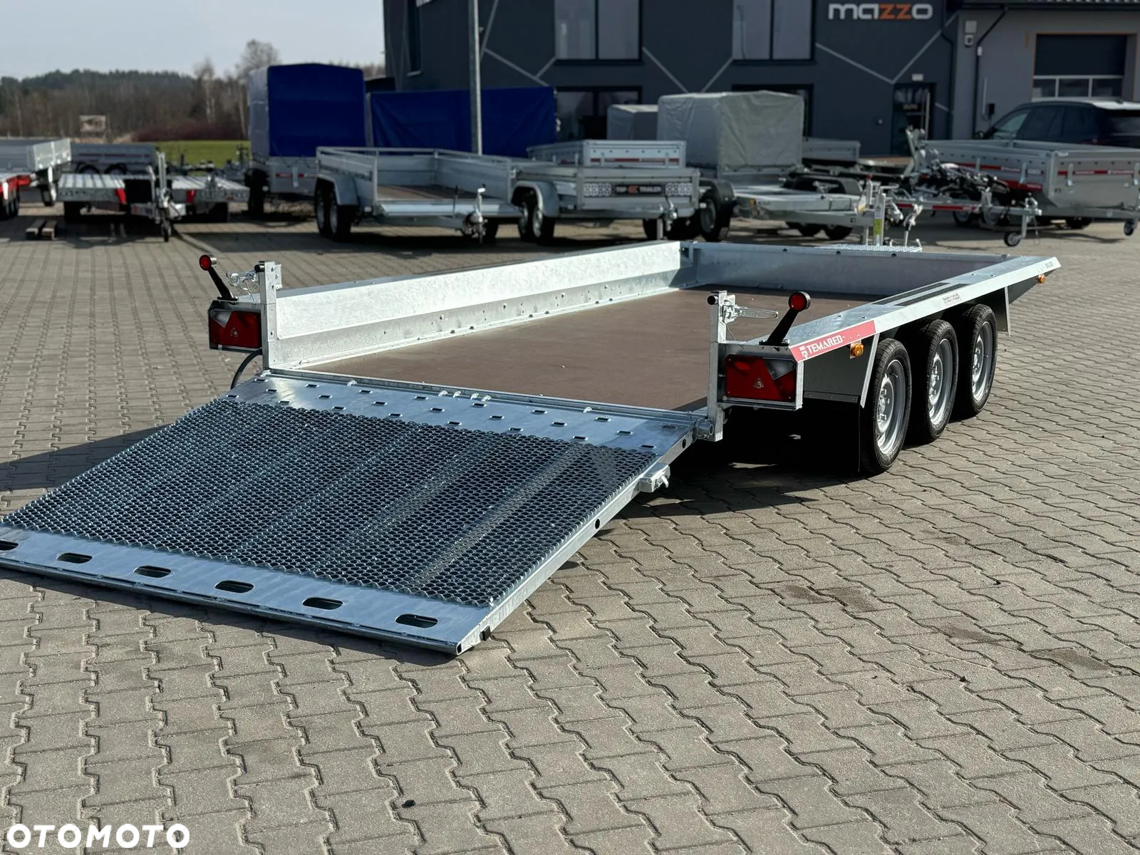 TEMARED Przyczepa koparkowa budowlanka 400x180cm DMC3500kg 3-osiowa z trapem - 7
