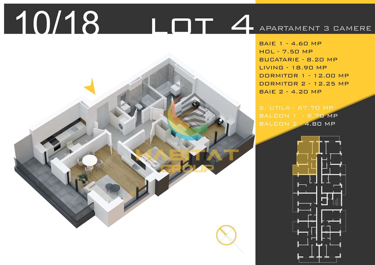 Living area of Apartament 3 bedroom in Drumul Gura Ariesului