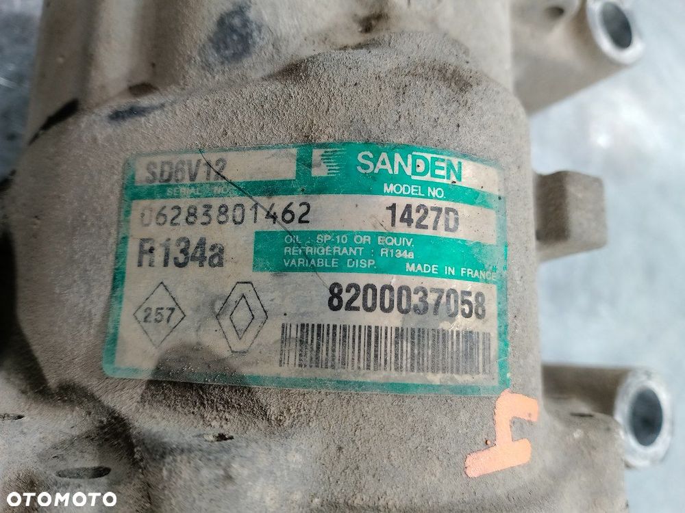 POMPA, SPRĘŻARKA KLIMATYZACJI RENAULT CLIO II LIFT 8200037058  SD6V12 1.2 - 6