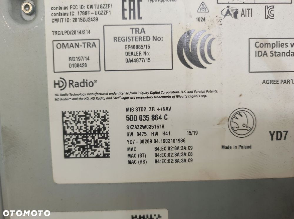 radio nawigacja czytnik multimedia karty sd skoda octavia iii 3 - 9
