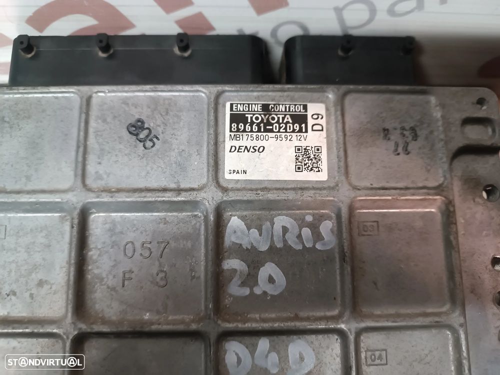 UNIDADE / CENTRALINA DO MOTOR TOYOTA AURIS 2.0D4D REF: 89661-02D91 MB175800-9592 - 3