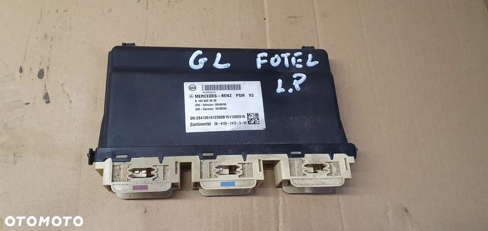 Moduł sterownik fotela lewy przód Mercedes GL X166 W166 A1668203426 - 1