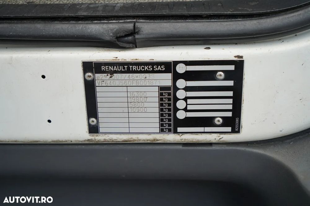 Renault D 16.240 / 4X2 / BASCULATOR / SPECIALIZED / DRUM / CISTERNĂ ASFALT / EURO 6 / IMPORTAT - 37
