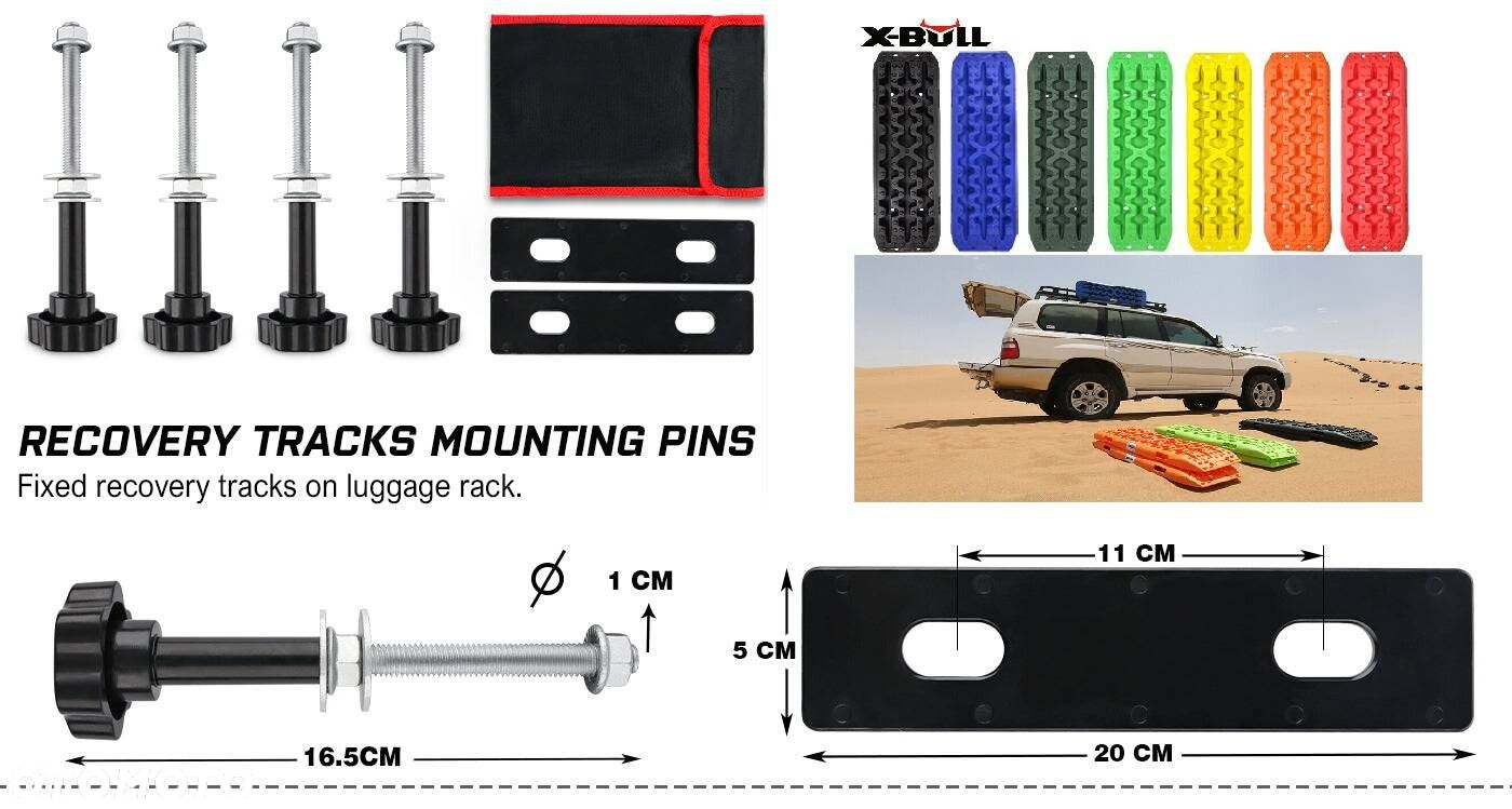 Kit montażowy do trapów piaskowych uchyty montażowe 2x trapy błotne śniegowe X-Bull 10Ton Offroad - 15