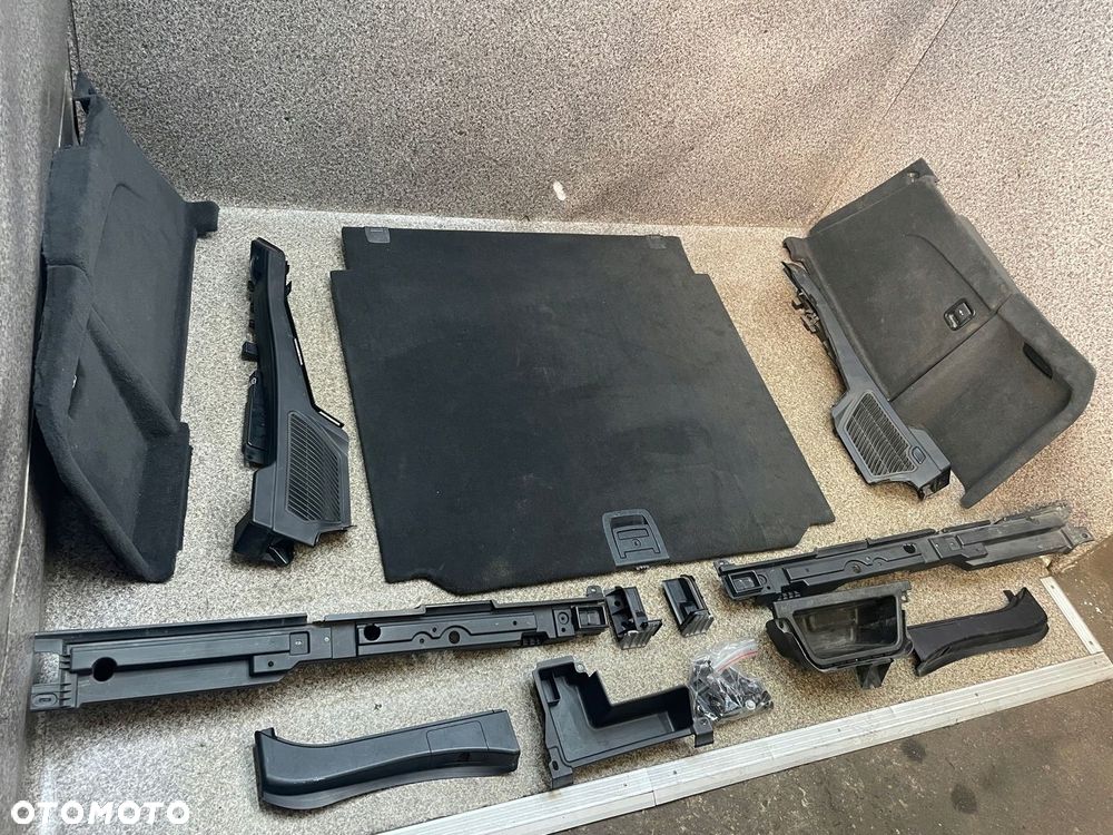 Wnetrze tapicerka boczki podloga bagaznika 5 osob BMW X5 E70 czarne KPL - 2