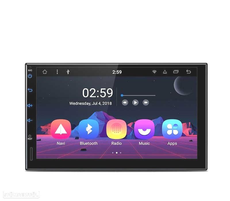 AUTO RÁDIO 7" ANDROID 8.1 OCTA-CORE 2DIN MULTIMEDIA ECRA CURVO - 7