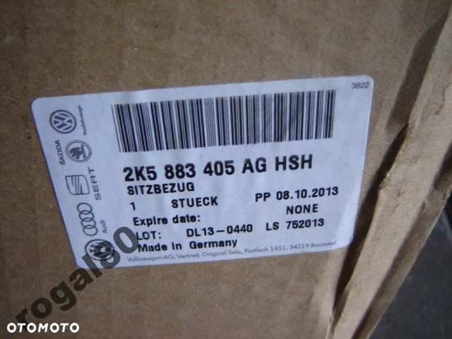VW CADDY POKROWIEC TAPICERKA 2K5883405 AG - 2