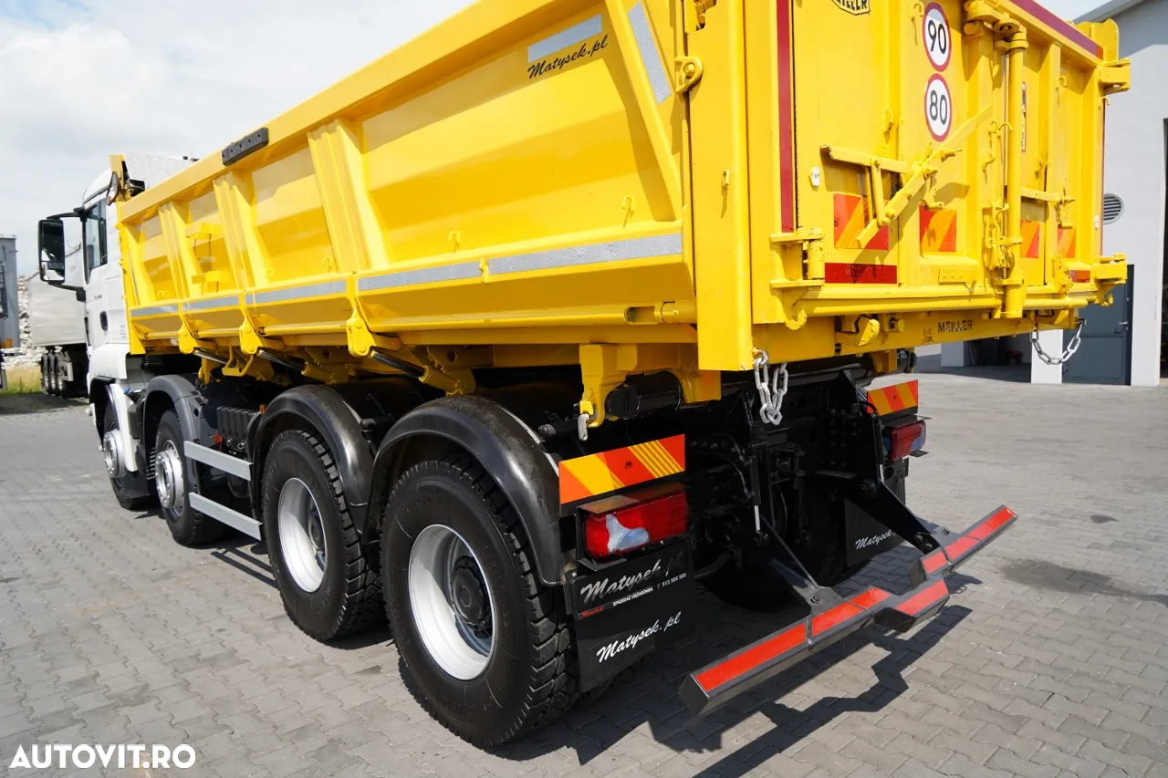 MAN TGS 41.460 / 8x8 / BASCULĂ / 2 PĂRȚI / BORDMATIC / HYDROBTA / MEILLER KIPER / ANVELOPE 100% / EURO 6 / 2017 / IMPORTAT - 18
