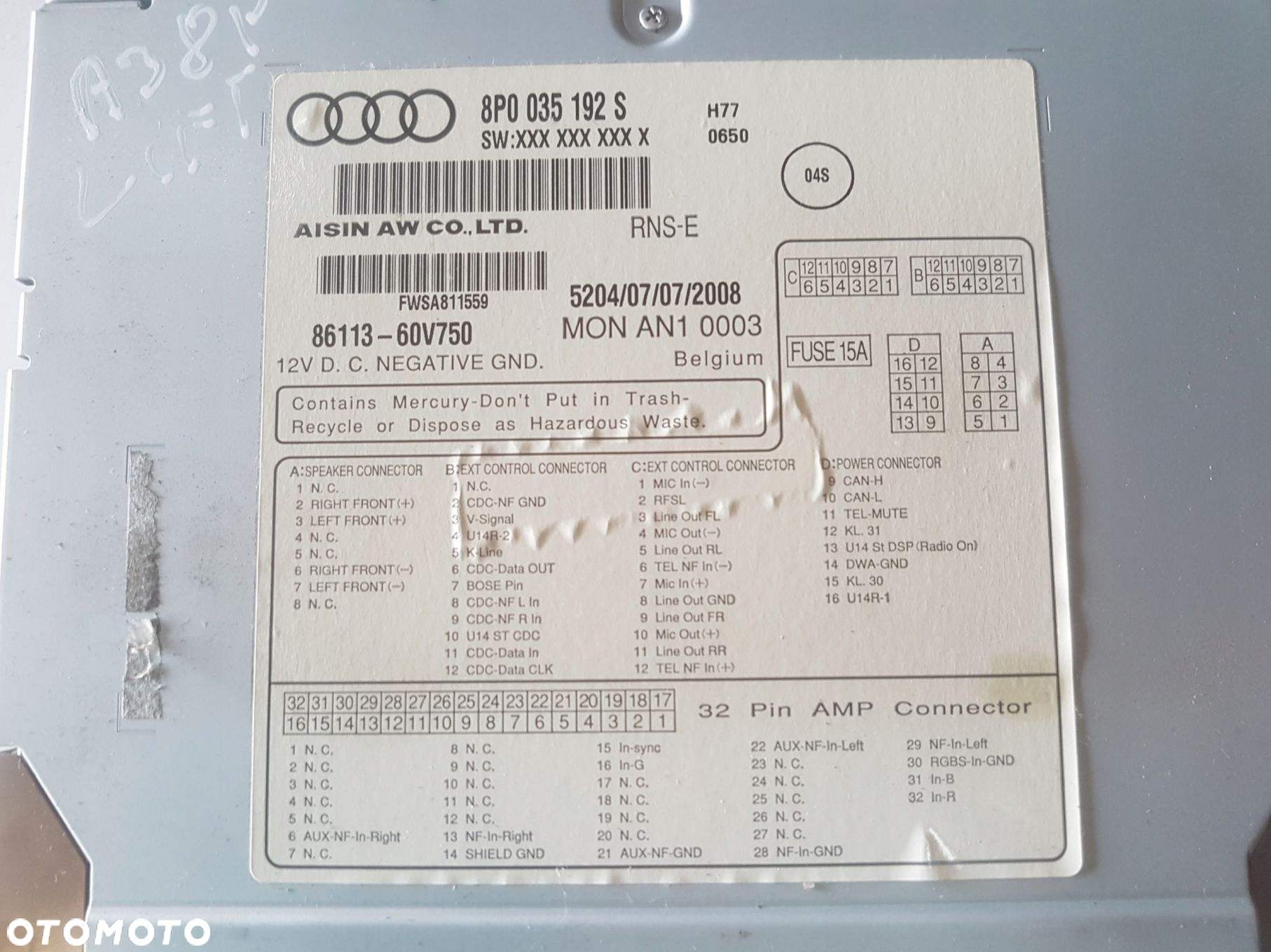 AUDI A3 8P LIFT 08-12r NAWIGACJA RADIO 8P0035192S - 4
