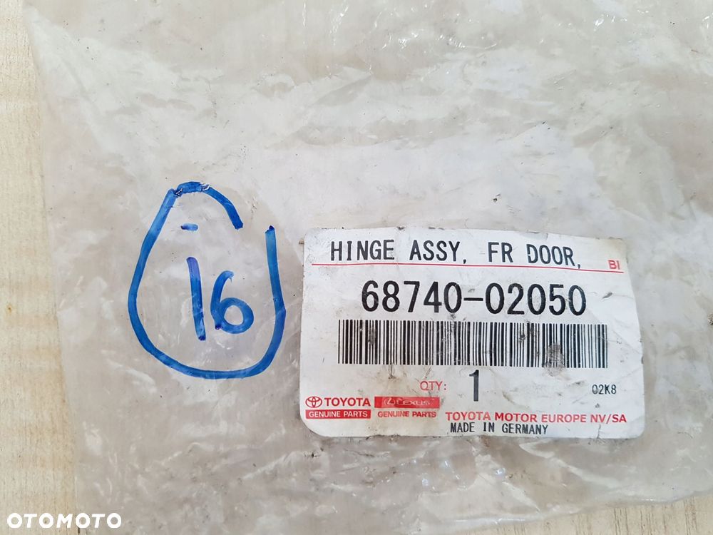 toyota auris zawias drzwi lewy przód 68740-02050 - 3