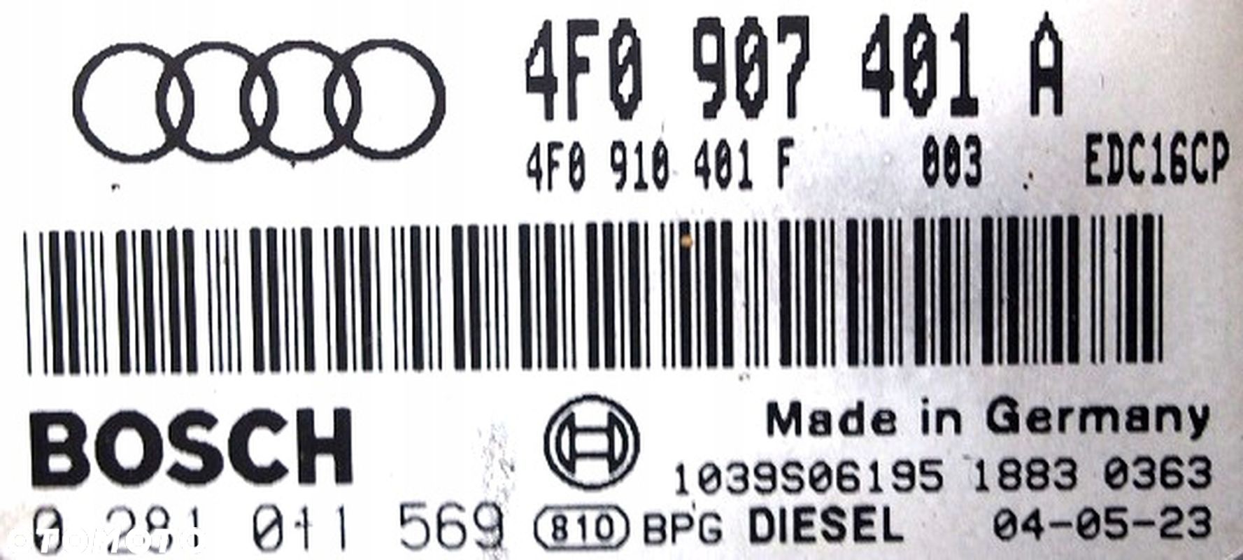 KOMPUTER STEROWNIK SILNIKA AUDI A6 C6 2.7 TDI 3.0 TDI 4F0910401F 4F0910401A - 1