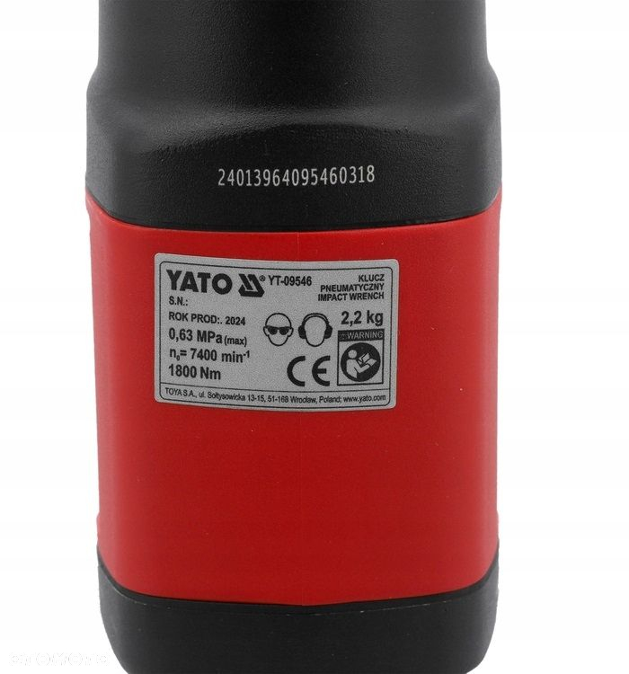 YATO KLUCZ PNEUMATYCZNY KOMPOZYTOWY 1/2 1800 NM TWIN HAMMER YT-09546 - 5
