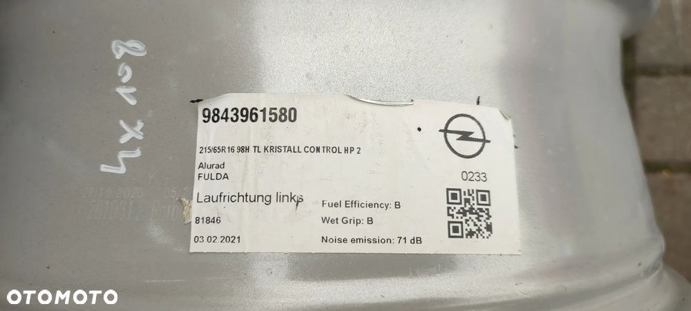 FELGI ALUMNIOWE 4x108 6.5Jx16 CALI ET32 9835097280 OPEL MOKKA CROSSLAND KOMPLET 4 SZTUKI - 11