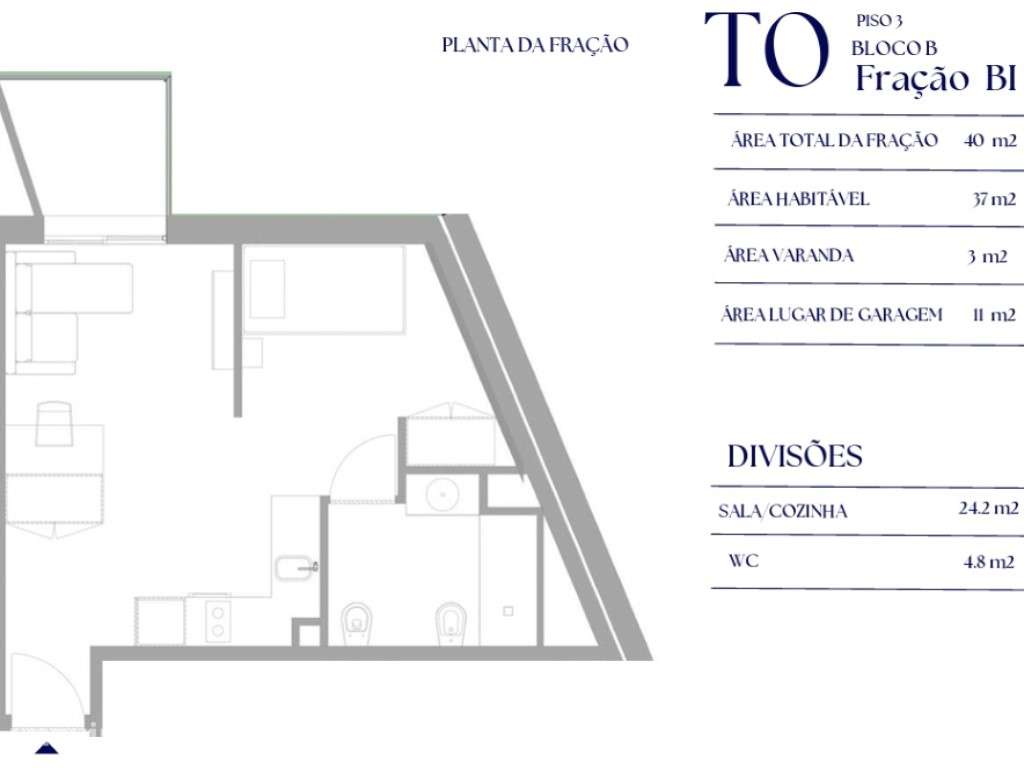 Apartamento T0 c/ varanda na Areosa/Circunvalação - Grande imagem: 5/5