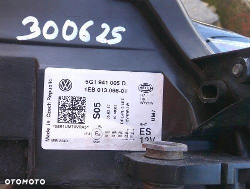 VW GOLF VII 7 LIFT LED LAMPA PRZEDNIA LEWA EUROPA ORYGINAŁ 5G1941005D - 11