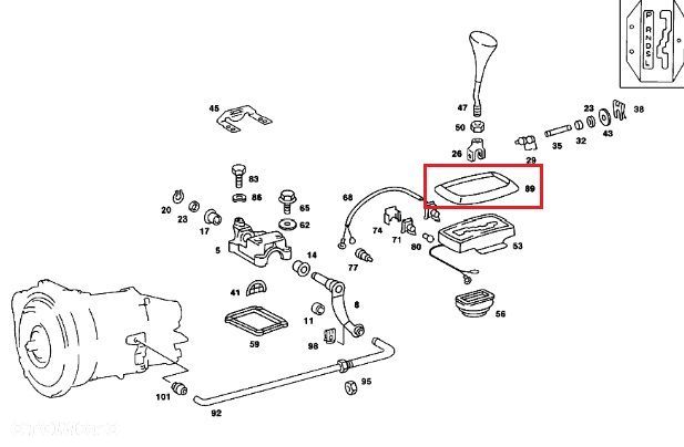 MERCEDES W123 Ramka dzwigni automatycznej skrzyni biegow OE - 2