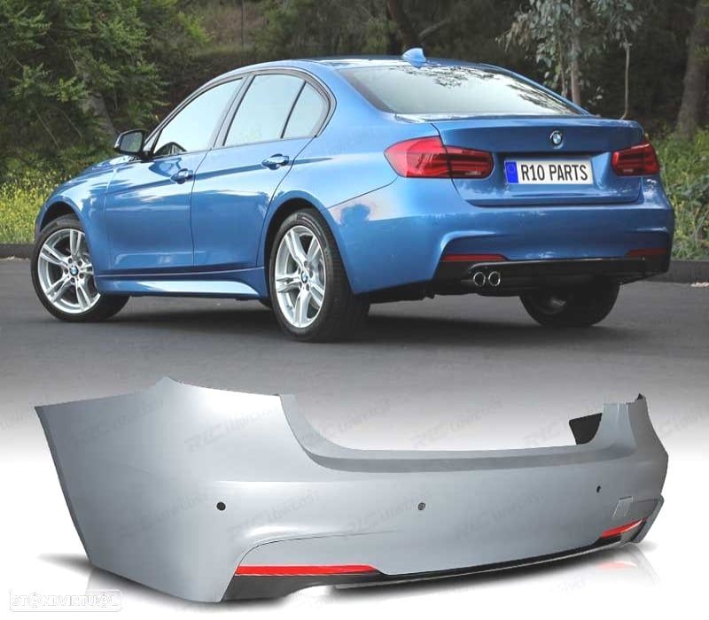 PÁRA-CHOQUES TRASEIRO BMW F30 LOOK M PDC DUPLA SAÍDA DE ESCAPE - 1