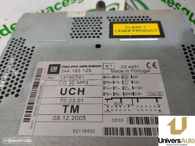 SISTEMA AUDIO / RADIO CD OPEL ASTRA H GTC 2006 -13190741 - 2