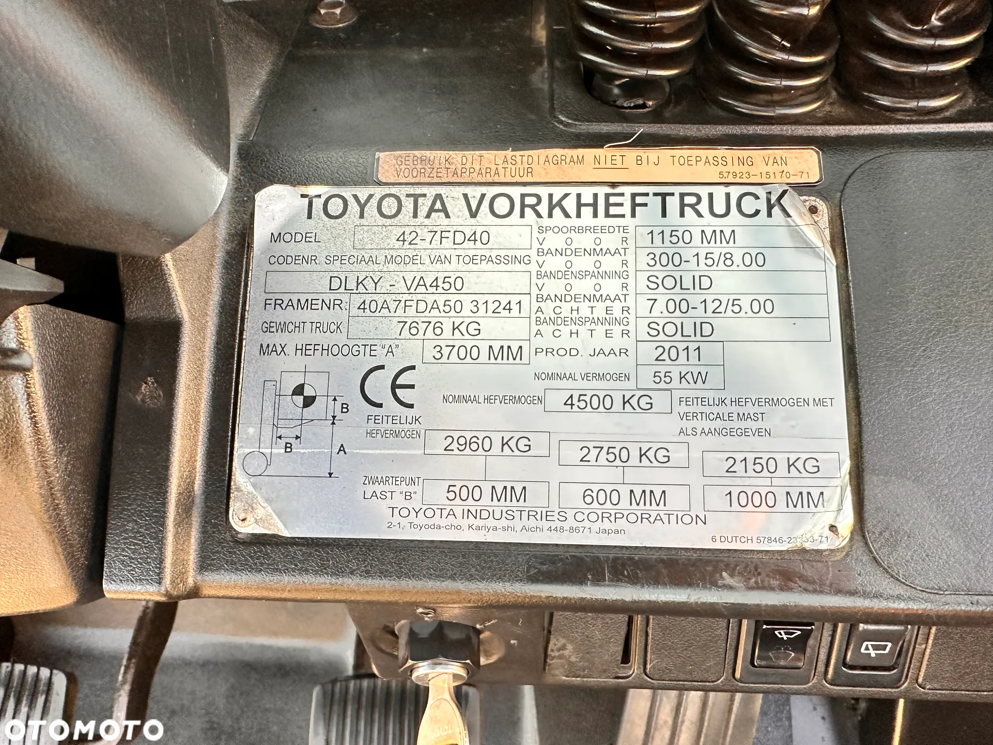 Toyota 42-4FD40 / DIESEL / 4500KG / DUPLEX / WIDŁY 1400MM / ZADBANA - 16