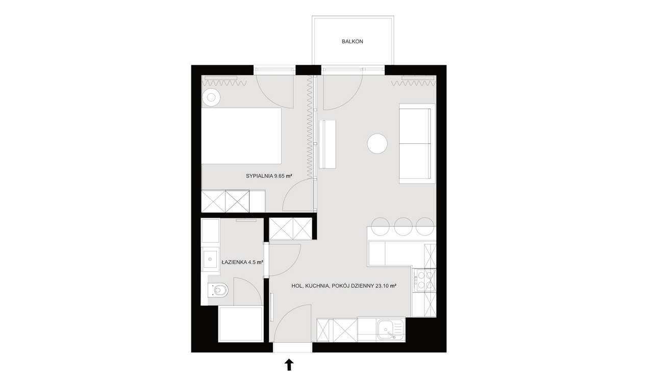 Piękny apartament 2 pok. balkon, Fuzja, Księży Młyn - BEZ PROWIZJI!