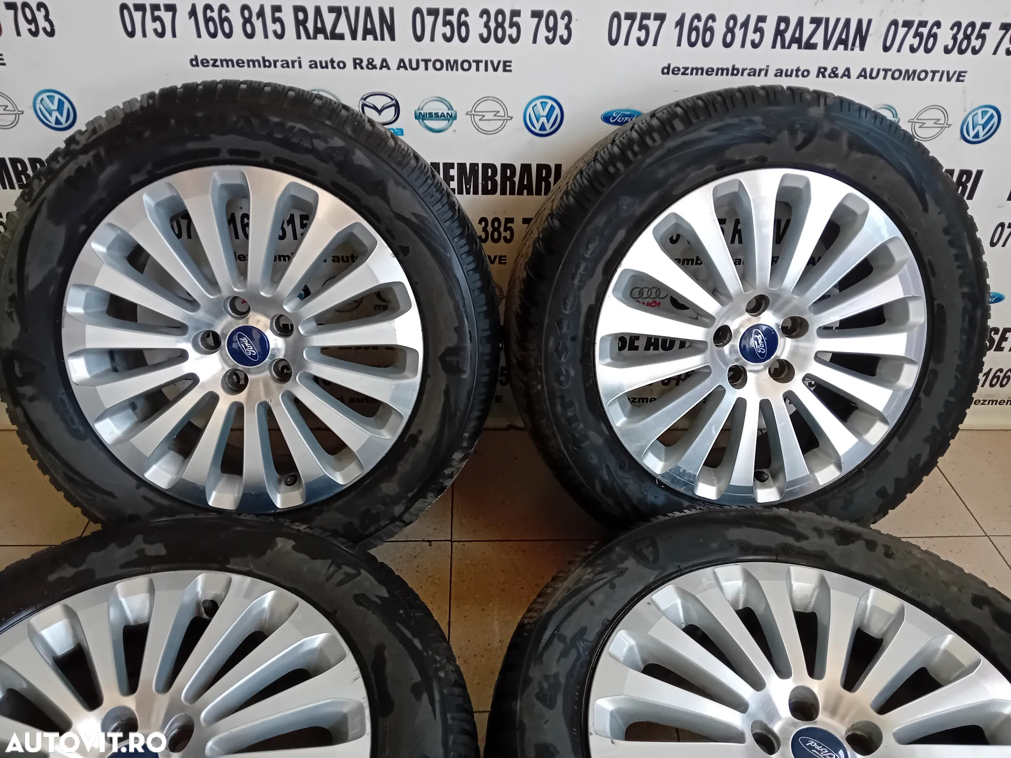 Set Jante Aluminiu Ford Kuga 1 I 235/55R17 Anvelope Iarna DOT 2922 Stare Foarte Buna - 2