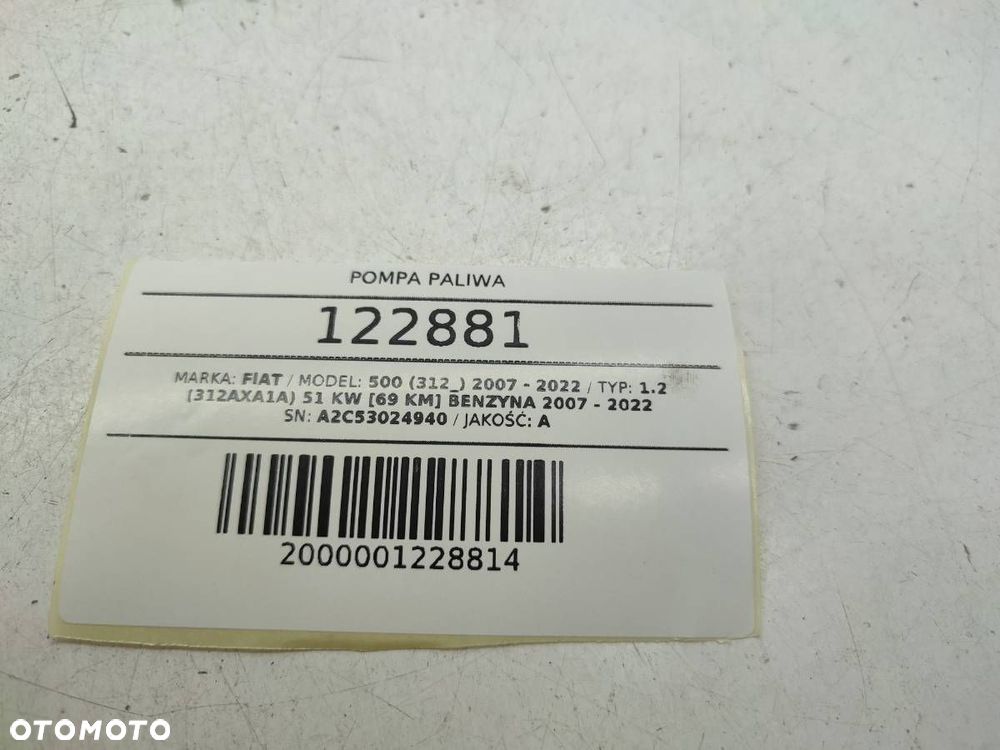 POMPA PALIWA PŁYWAK FIAT 500 1.2 B - 6