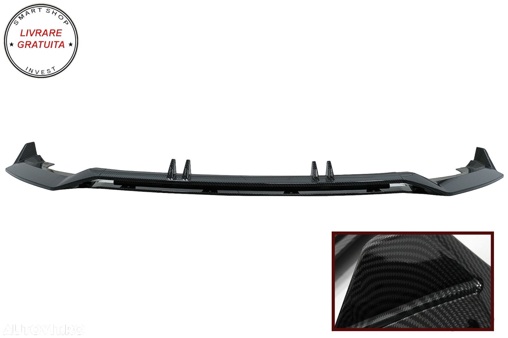 Prelungire Bara Fata Lip Audi A4 B9 8W S-Line (2016-2018) Carbon Look- livrare gratuita - 1
