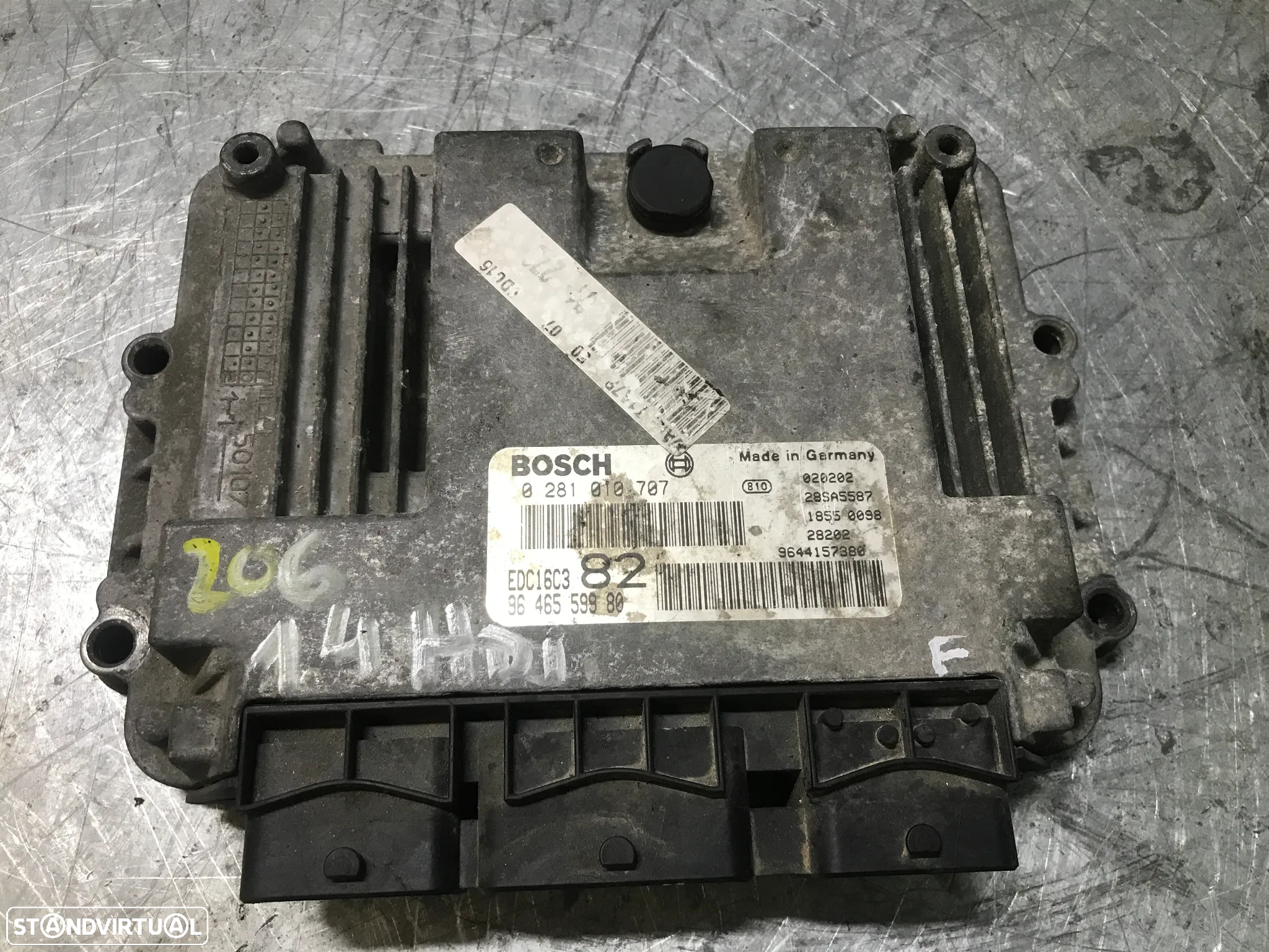 CENTRALINA DO MOTOR PEUGEOT 206 1.4HDI 0281010707 9646559980 EDC16C3 - 2