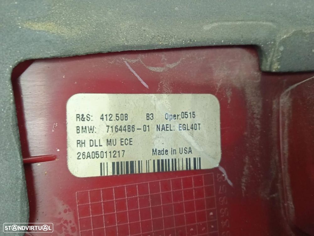 FAROLIM TRASEIRO DIREITO INTERIOR BMW X5 2005 - 3