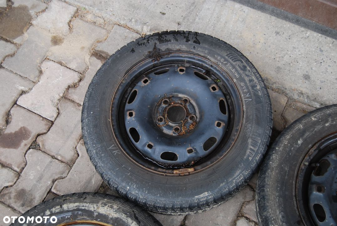 KOŁA FELGI STALOWE + OPONY ZIMOWE 165/70R14 5X100 6Q0601027H ET35 6J VW POLO IV SEAT SKODA 6Q0601027C - 6