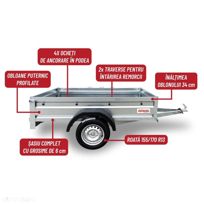Autocar Remorca Autocar A210 fara sistem de franare cu o singura axa - 2