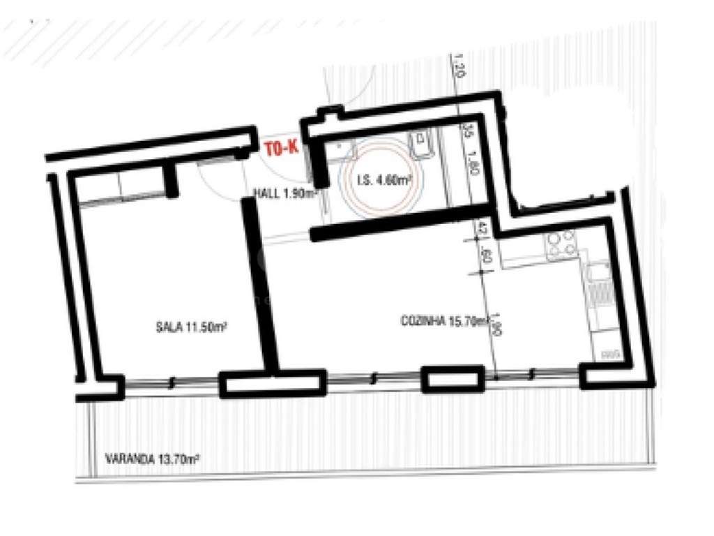 Apartamento T0+1 - Edifício Mares - Fração K - Grande imagem: 2/7