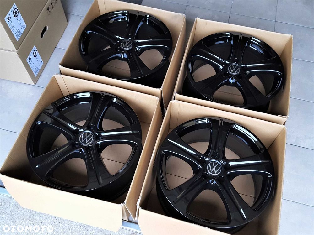 Alufelgi 18 5x112 VW Golf Passat Touran Caddy Jetta T-Roc Arteon Tiguan Czarne 860# - 6