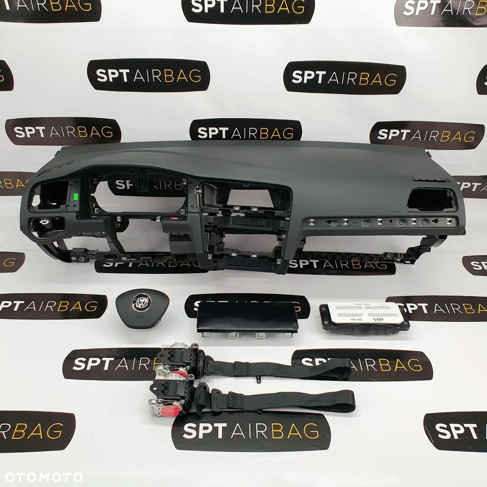 VW GOLF VII 7 DESKA ROZDZIELCZA KONSOLA KOKPIT PULPIT PODUSZKI AIRBAG AIR BAG PASY KIT SET - 1