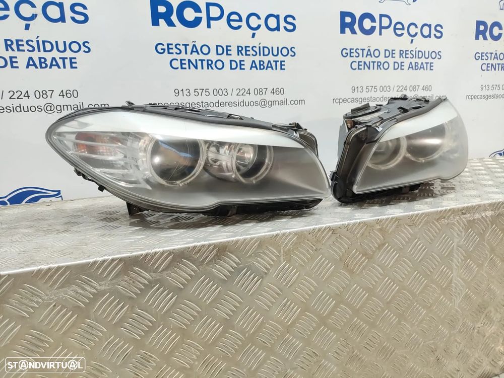 Conjunto Oticas Farois Frontal Frente Esquerda Halogenio Original BMW Serie 5 F10 Sedan Carro F11 Touring Carro 2011 a 2017 - 3
