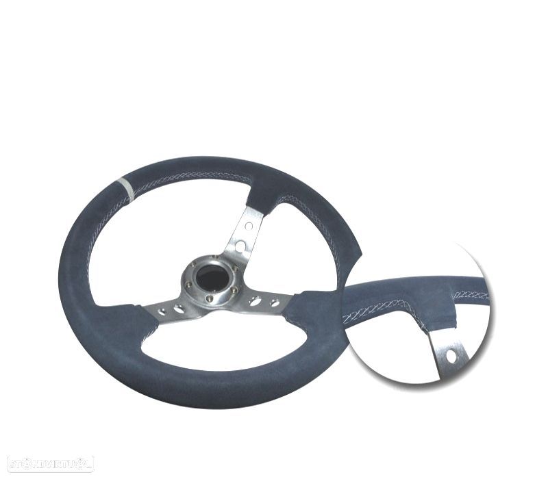 VOLANTE TIPO OMP INVERTIDO PRATEADO CAMURÇA - 1