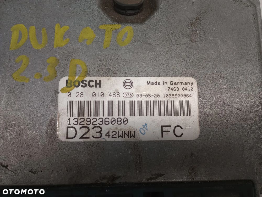 Fiat Ducato 2.3 D Komputer Sterownik Silnika 0281010488 1329236080 - 2