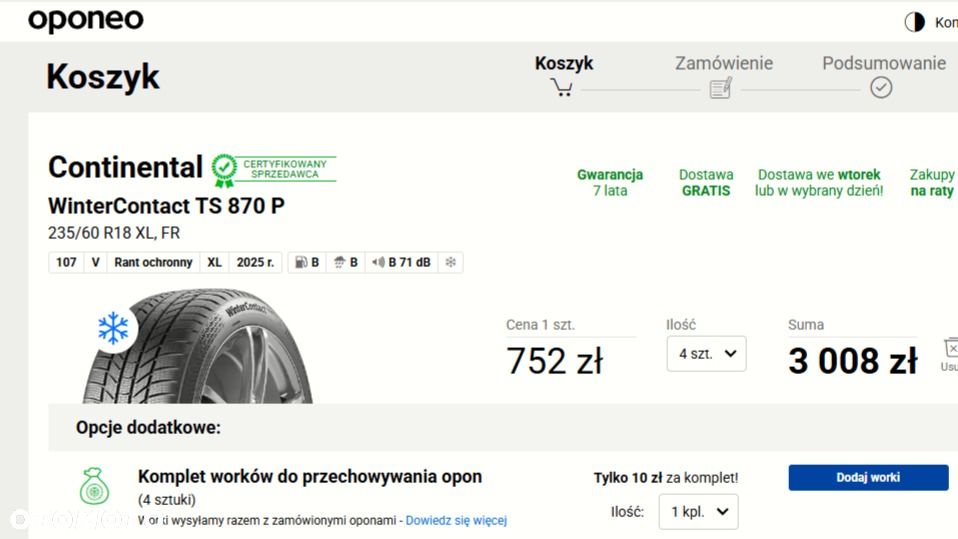 Oryginalne koła zimowe FELGI 18 VOLVO XC60 Continental 235/60R18 2025r. 7,5mm jak NOWE - 14