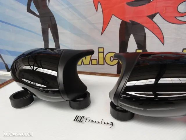 Capas / carcaça de espelhos preto piano brilhante BMW E90, E91, E92, E93 pre-LCI M3 Look, serie 1 E81, E82, E87, E88 Pre-LCI 2004-2007 M1 look - 6