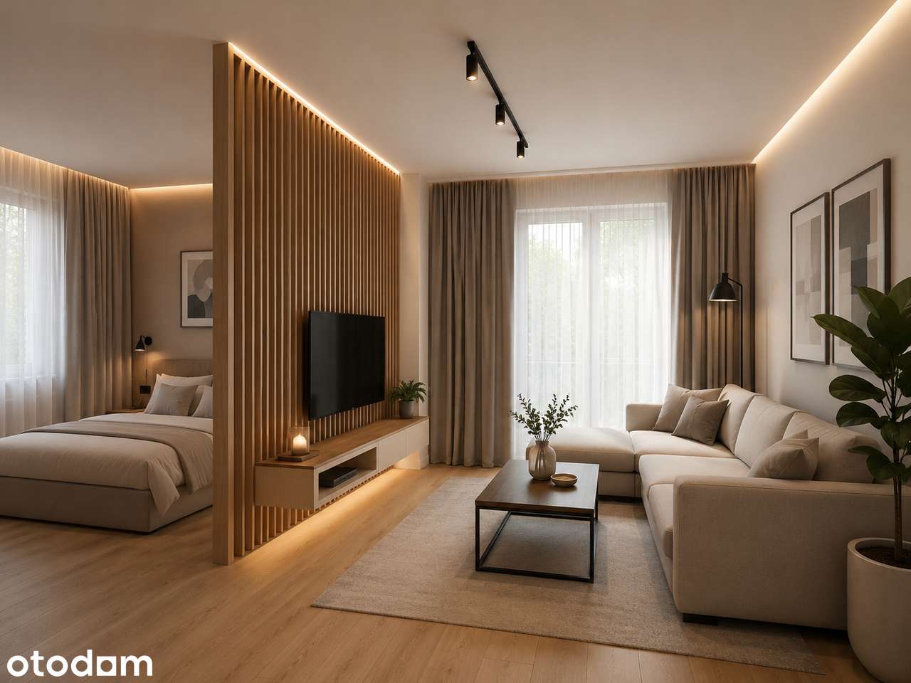 Pokój z kuchnią , pow. 39,43m², II piętro z balkonem