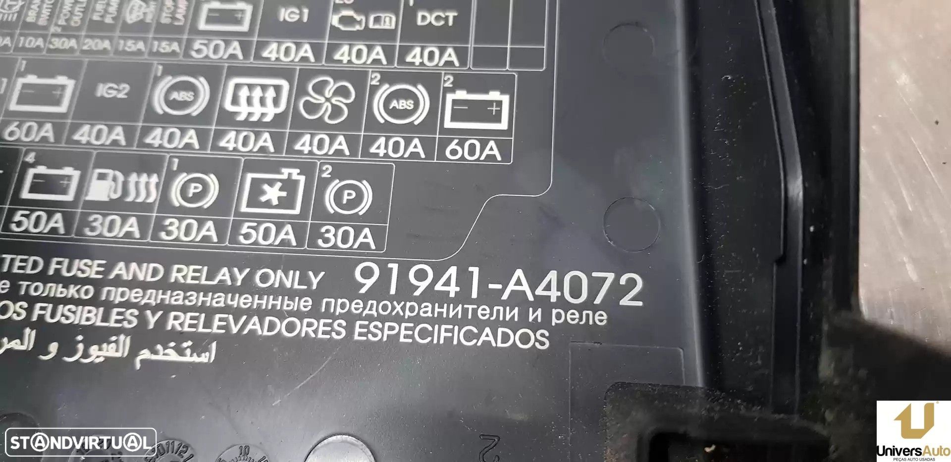 CAIXA RELÉS / FUSÍVEIS KIA CARENS IV 2018 -919513X110 - 1