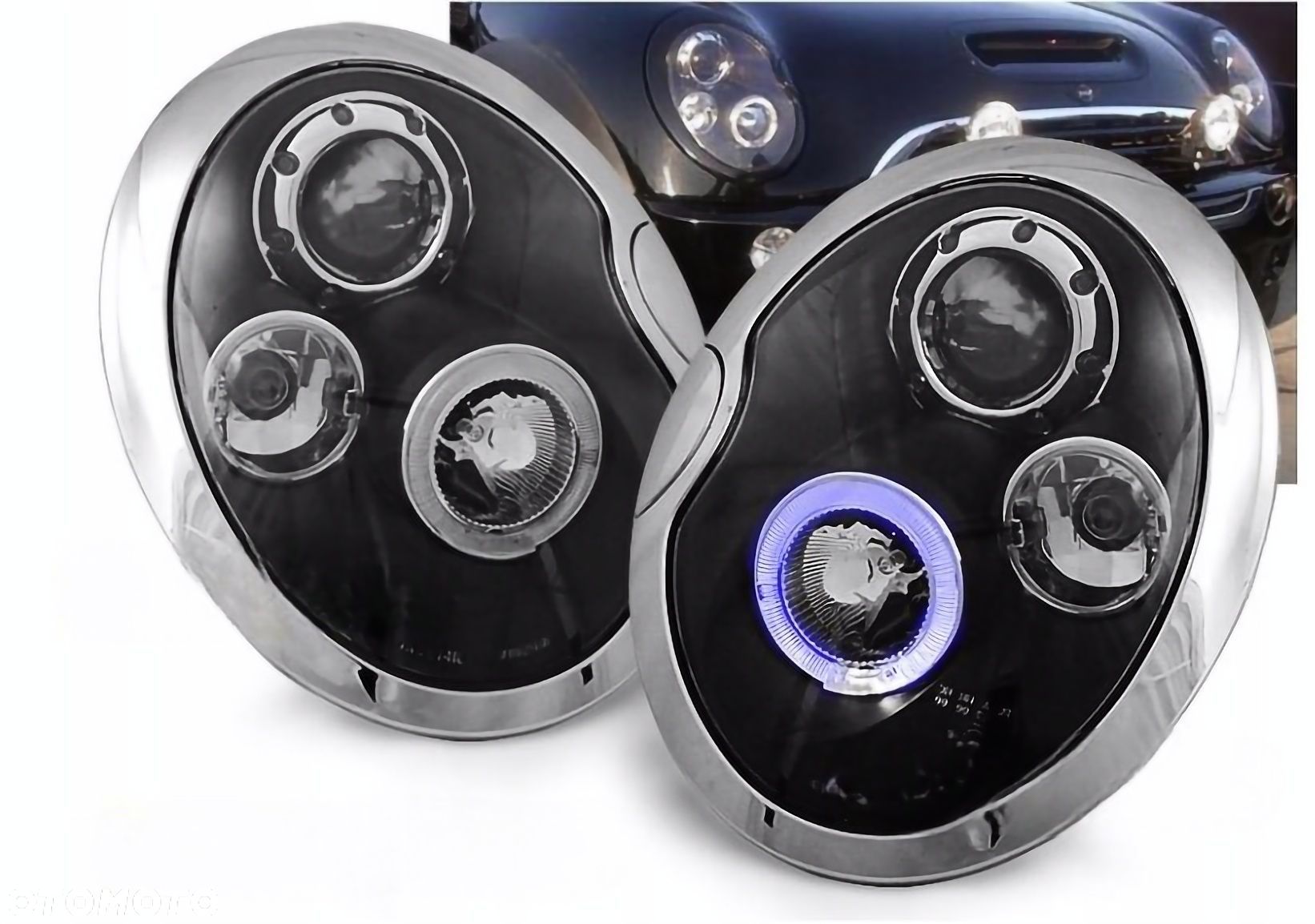 Lampy MINI COOPER 01-06 R R50 R53 Ringi LED BLACK - 1